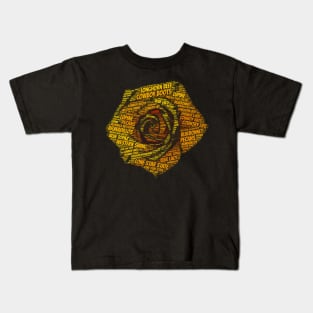 Yellow Rose Texas Symbols Word Cloud Kids T-Shirt